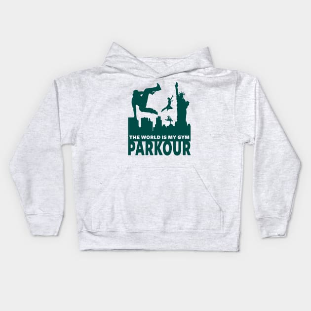 PARKOUR - FREERUNNING - TRACEUR Kids Hoodie by Tshirt Samurai